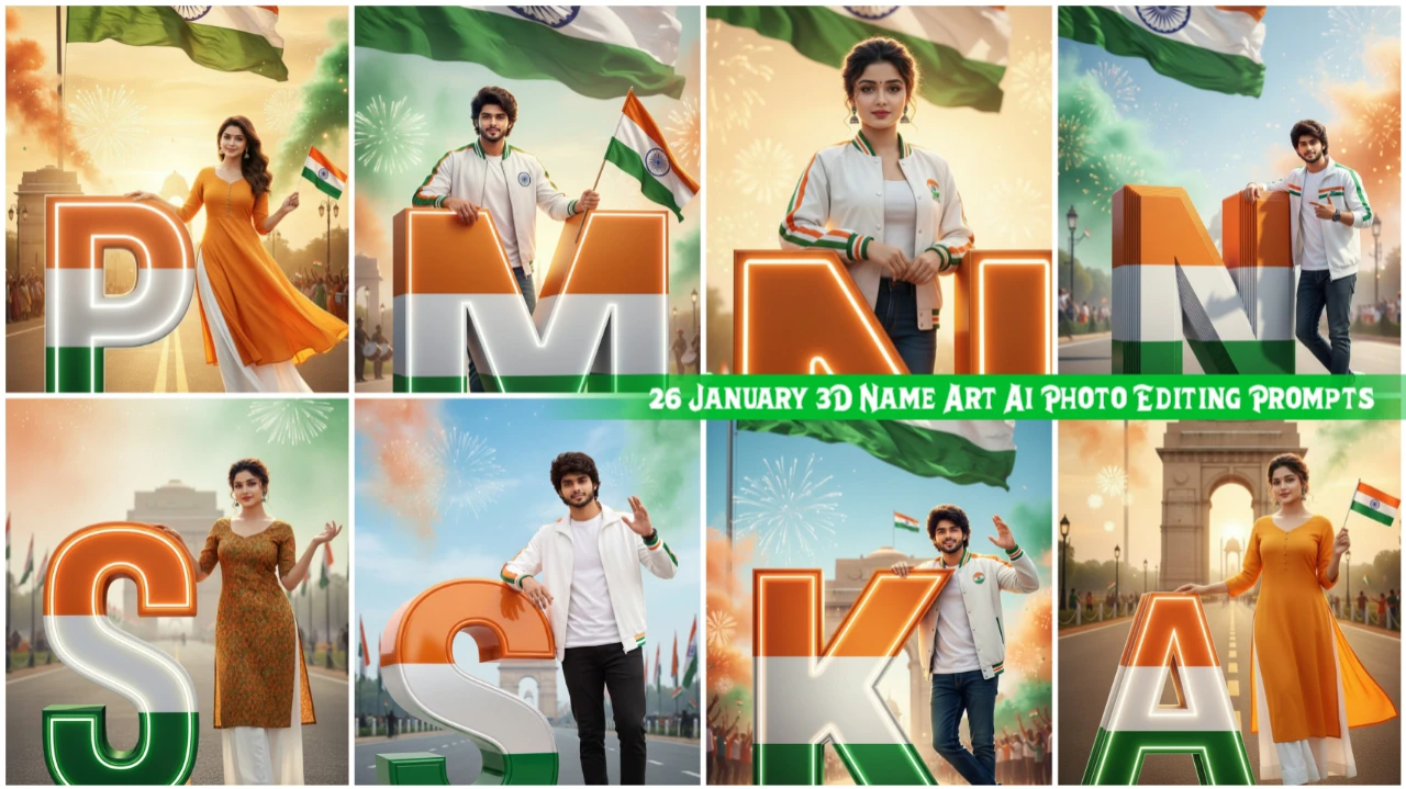 26 January 3D Name Art Ai Photo Editing Prompts